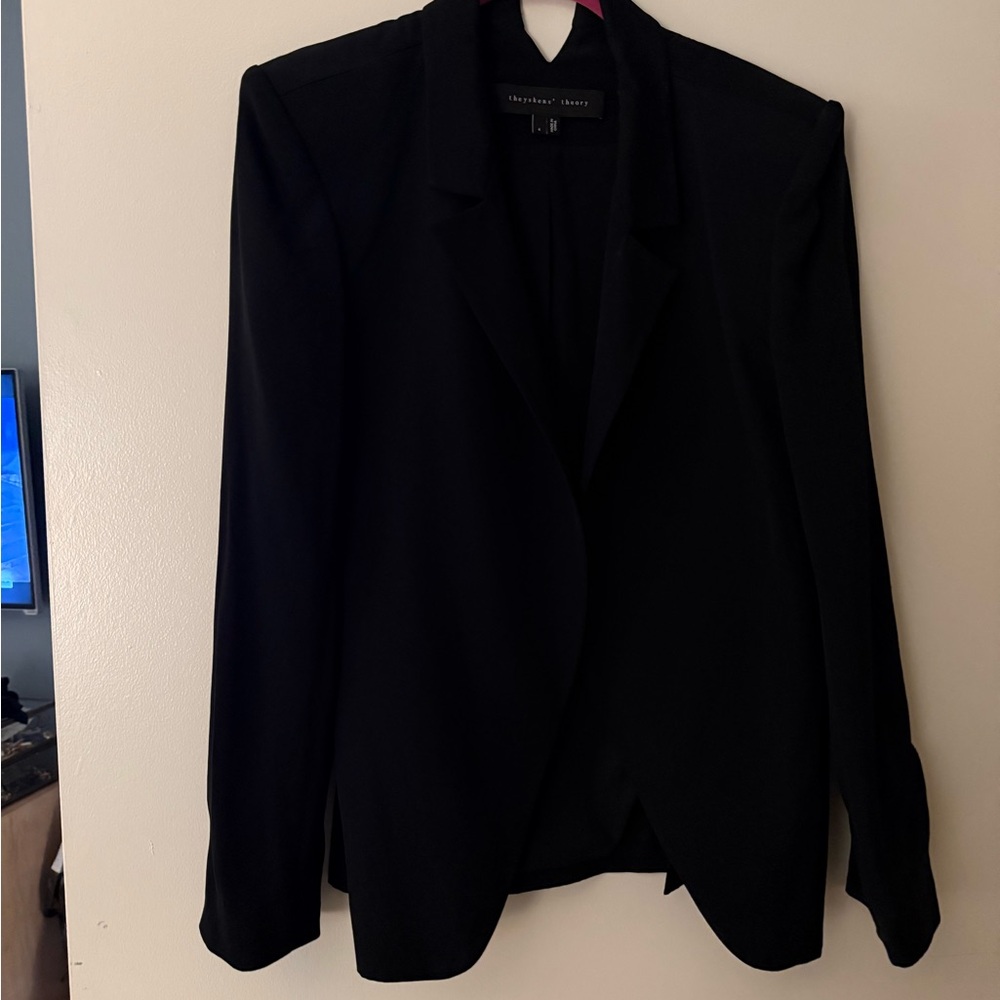 Theyskens' Theory Black Blazer with Notched Lapels